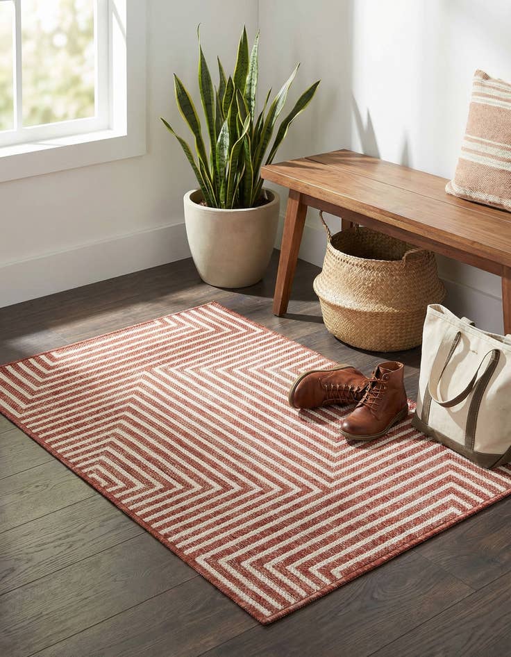 Detail image of  2' x 3'  Washable Modern Indoor / Outdoor Rug