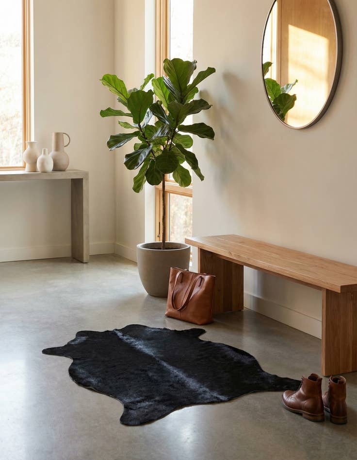 Detail image of 1' 8 x 2' 6 Cowhide Leather Rug