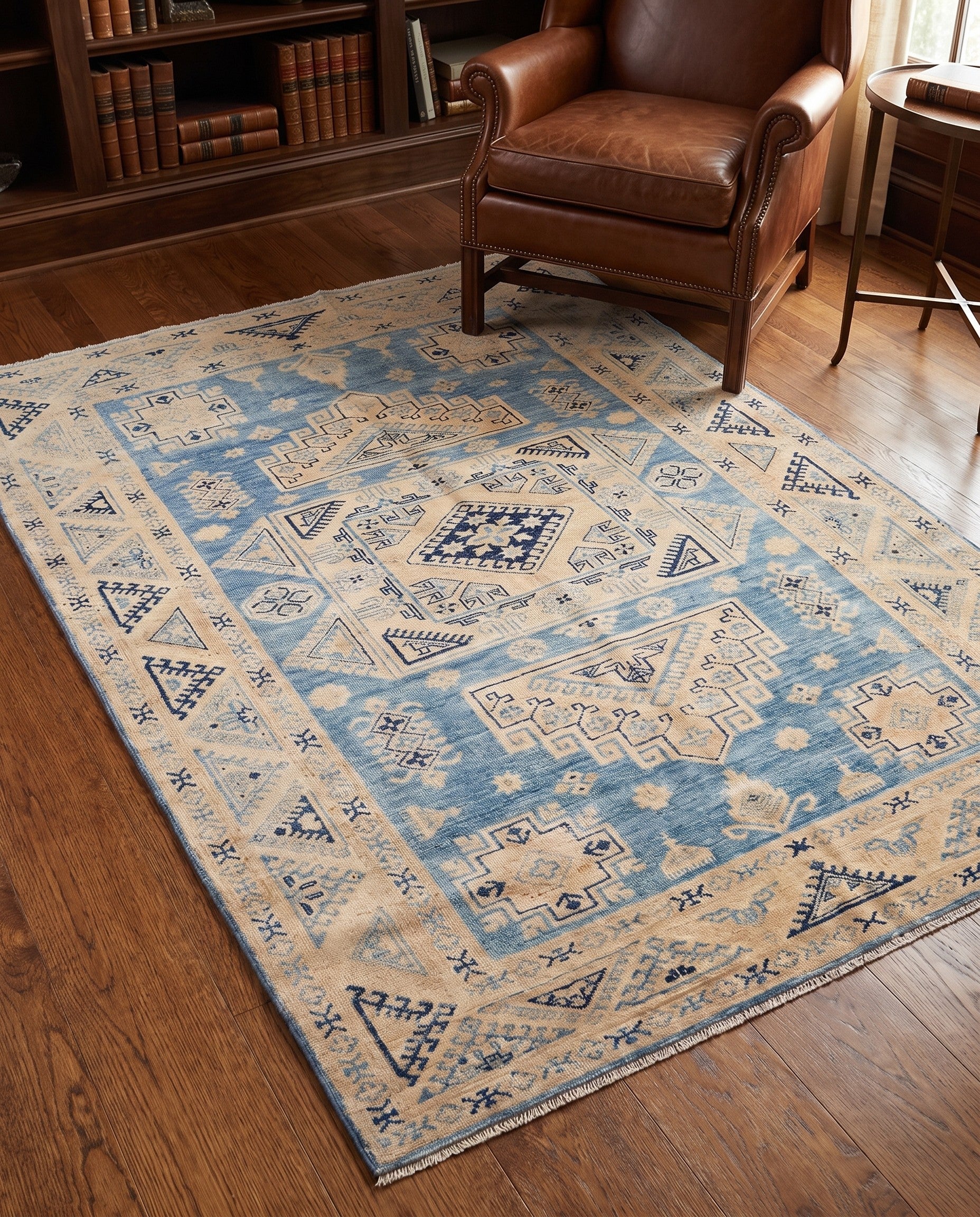 4' 10 x 6' 5 Hand Knotted Oushak Wool Rug