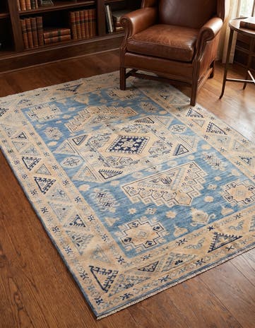 4' 10 x 6' 5 Hand Knotted Oushak Wool Rug