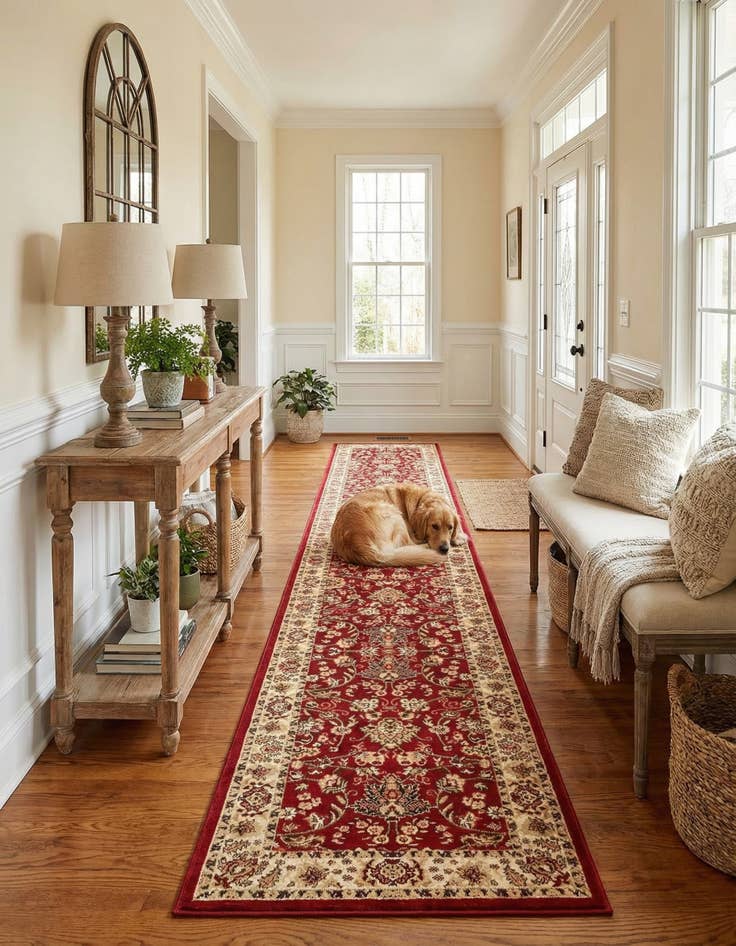 Detail image of 3' x 16' 5 Kashan Design Runner Rug