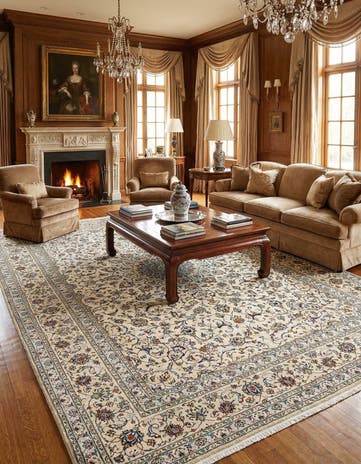 9' 5 x 13' Kashan Wool Rug