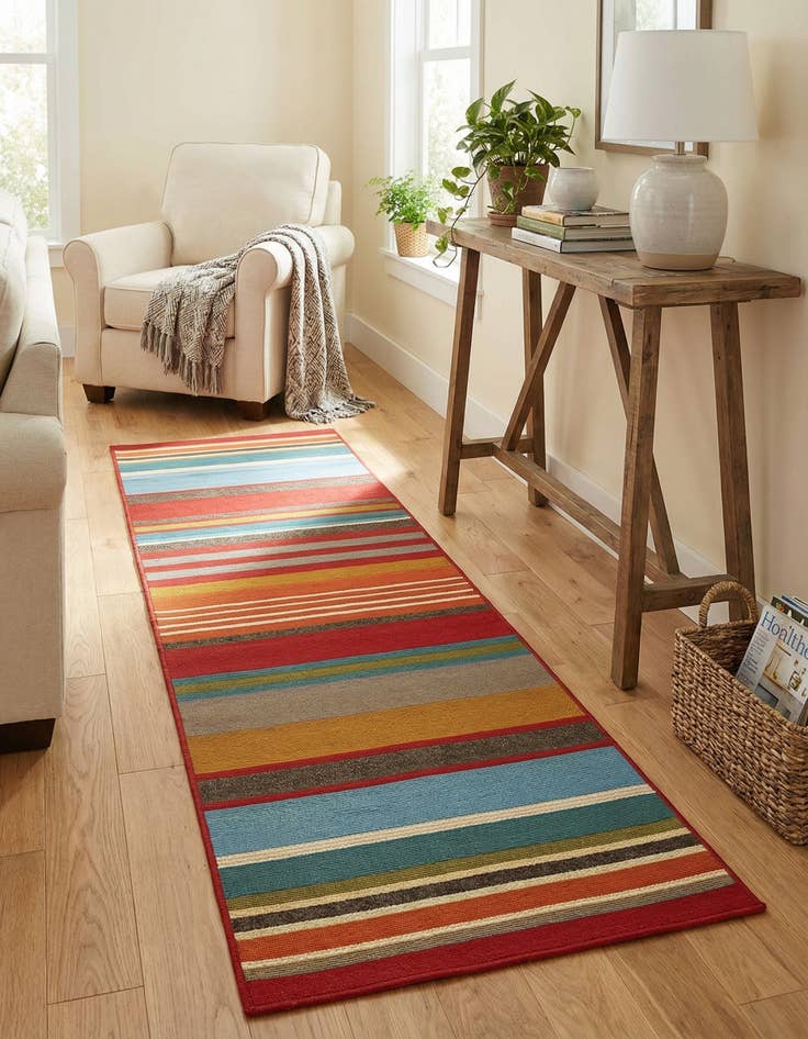 Detail image of 2' x 5'  Washable Modern Indoor / Outdoor Runner Rug