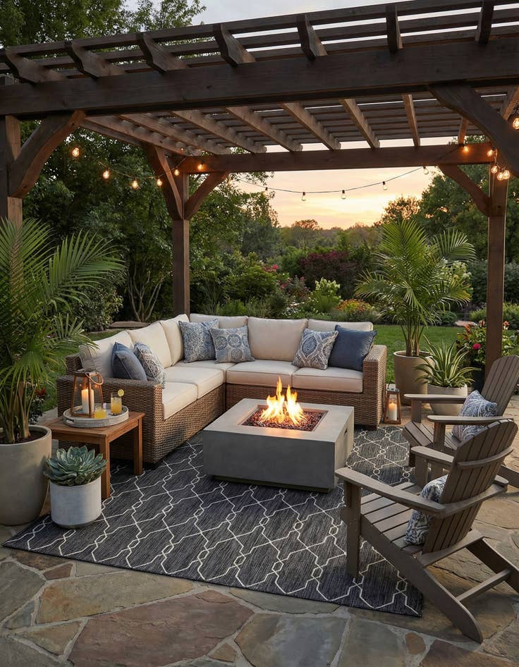 Detail image of 9' x 12' Easy-Clean Trellis Indoor / Outdoor Rug