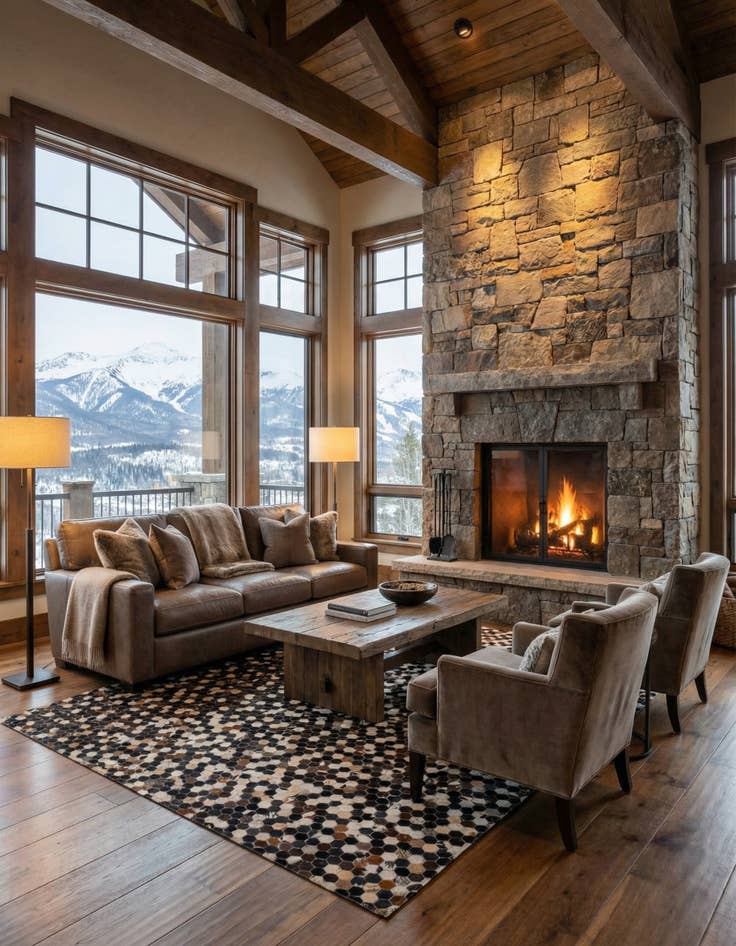 Detail image of  8' x 9' 10 Cowhide Leather Rug