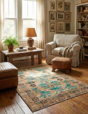 4' x 6' 2 Hand Knotted Ultra Vintage Persian Wool Rug