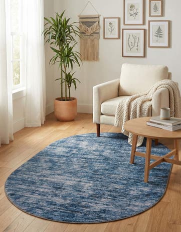 Blue Asha Oval Rug