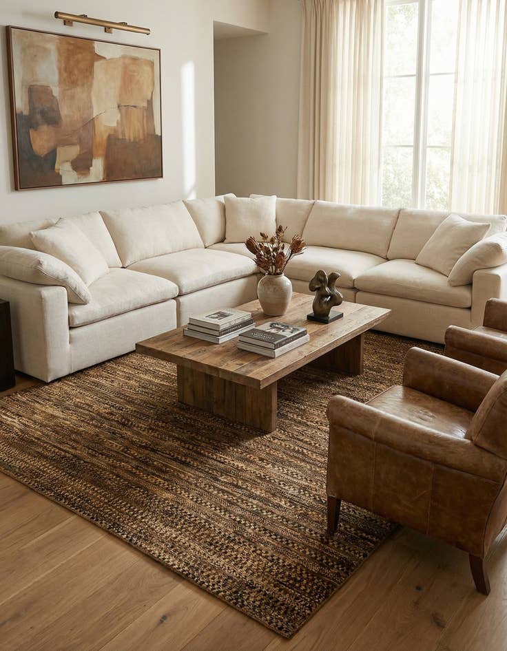 Detail image of 6' 5 x 7' 3  Hand Knotted Modern Ziegler Square Rug