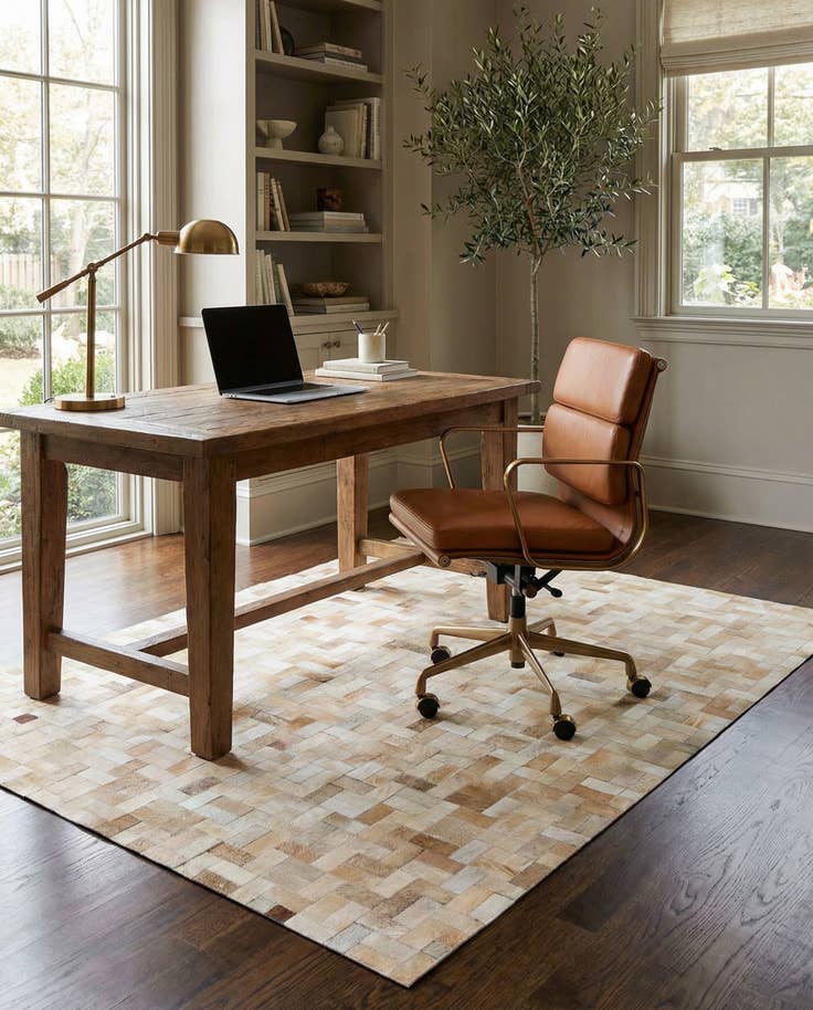 Detail image of 5' x 7' 11 Cowhide Stocks Rug