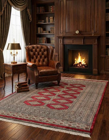4' 7 x 6' 4 Hand Knotted Bokhara Wool Rug