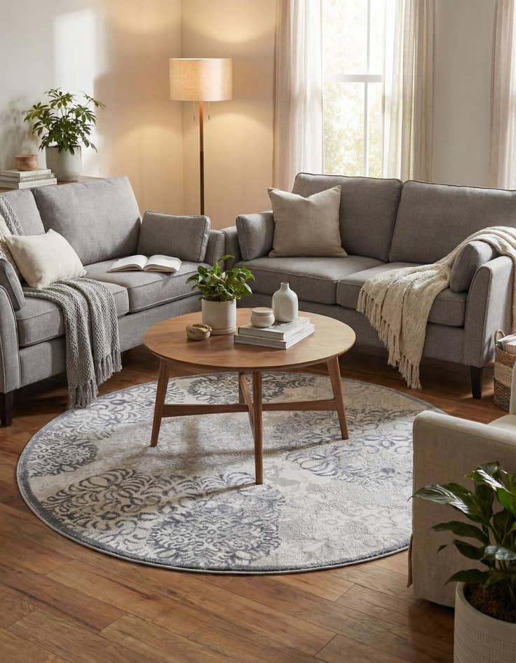 Detail image of 4' x 4' Chesterfield Round Rug