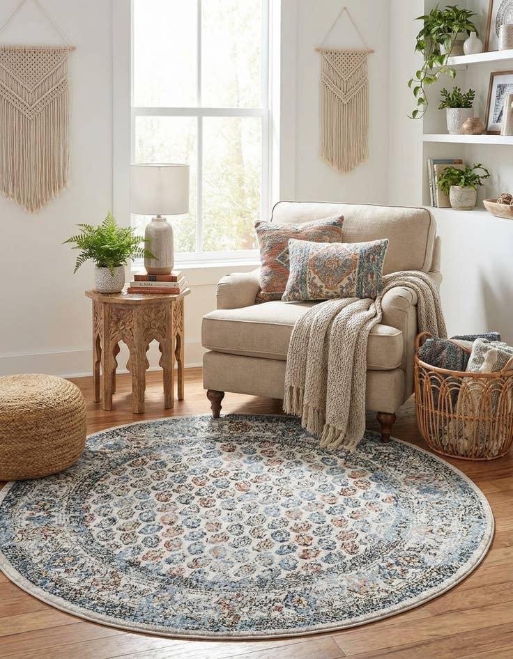 Detail image of 5' 3 x 5' 3 Aramis Round Rug