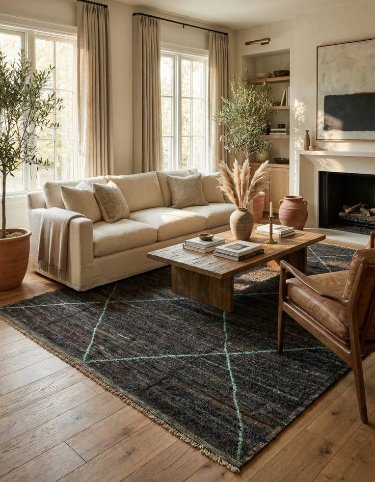 Detail image of 8' x 10' 10  Hand Knotted Moroccan Wool Rug