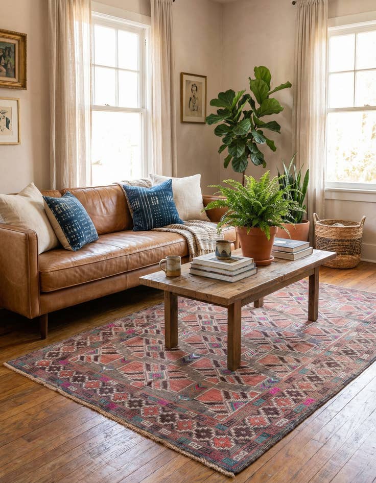 Detail image of  3' 9 x 6' 6  Hand Knotted Ultra Vintage Persian Wool Rug