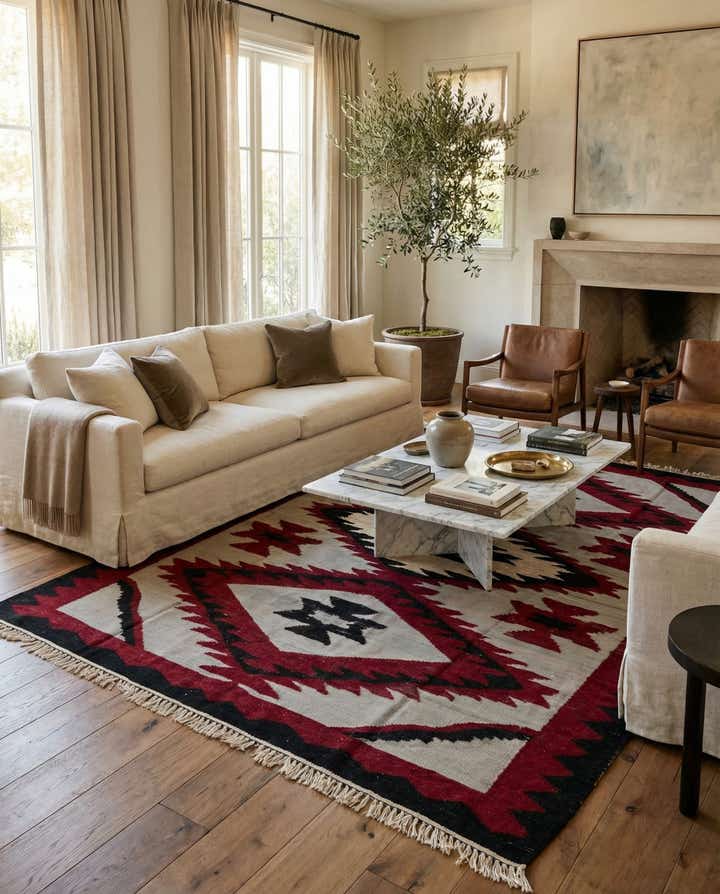 8' x 10' 4 Hand Knotted Darya Wool Rug