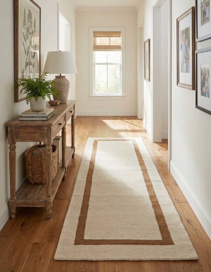 Detail image of  2' x 6' 1 Jill Zarin Border Wool Runner Rug