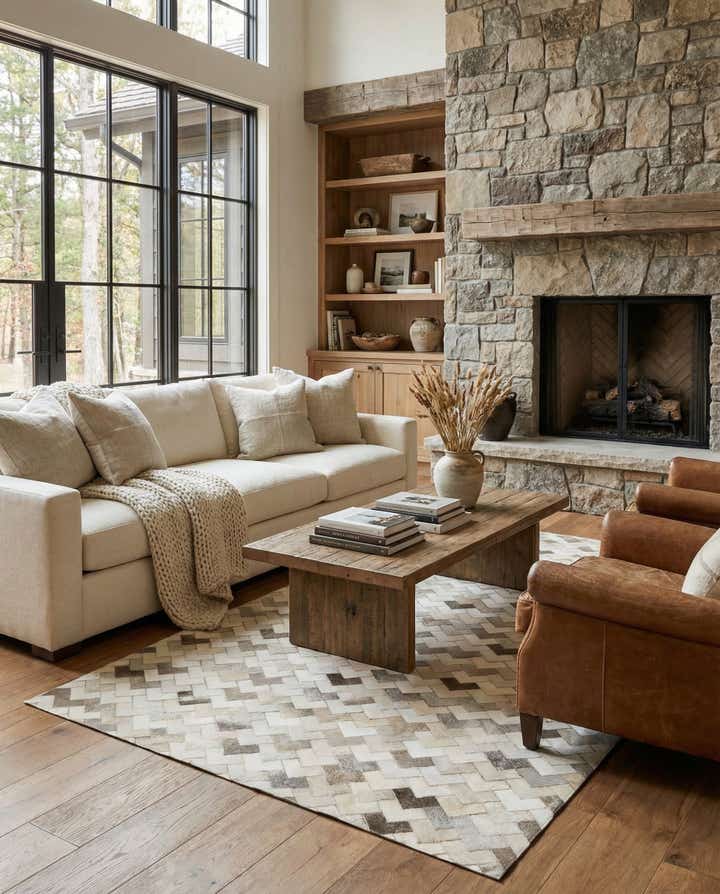 5' 2 x 7' 11 Cowhide - Patchwork Rug