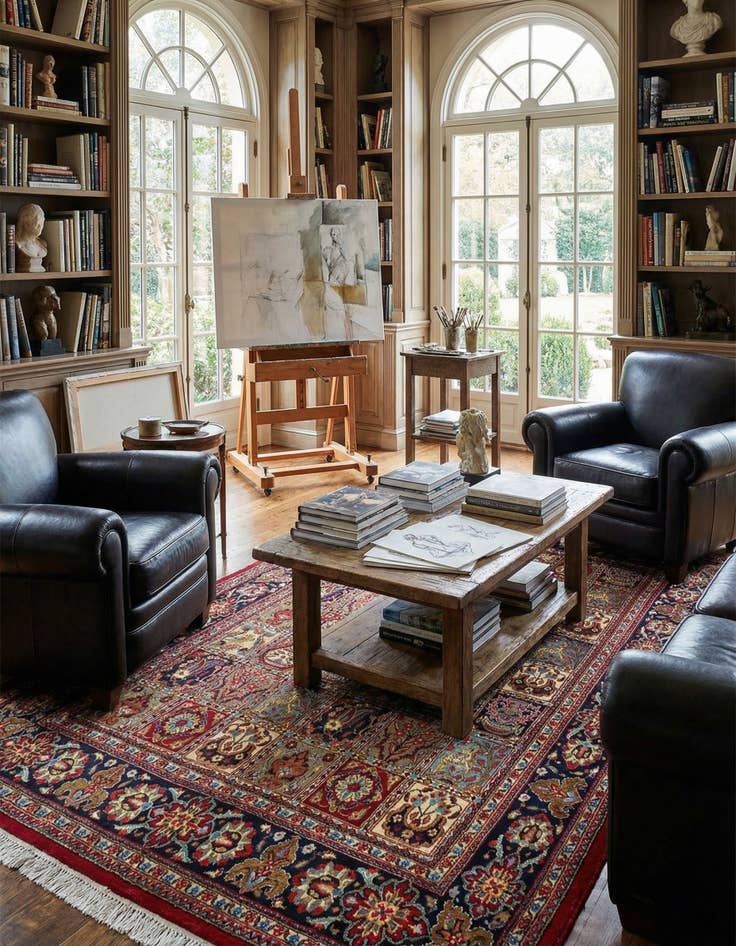 Detail image of  4' 8 x 6' 11 Qom Rug