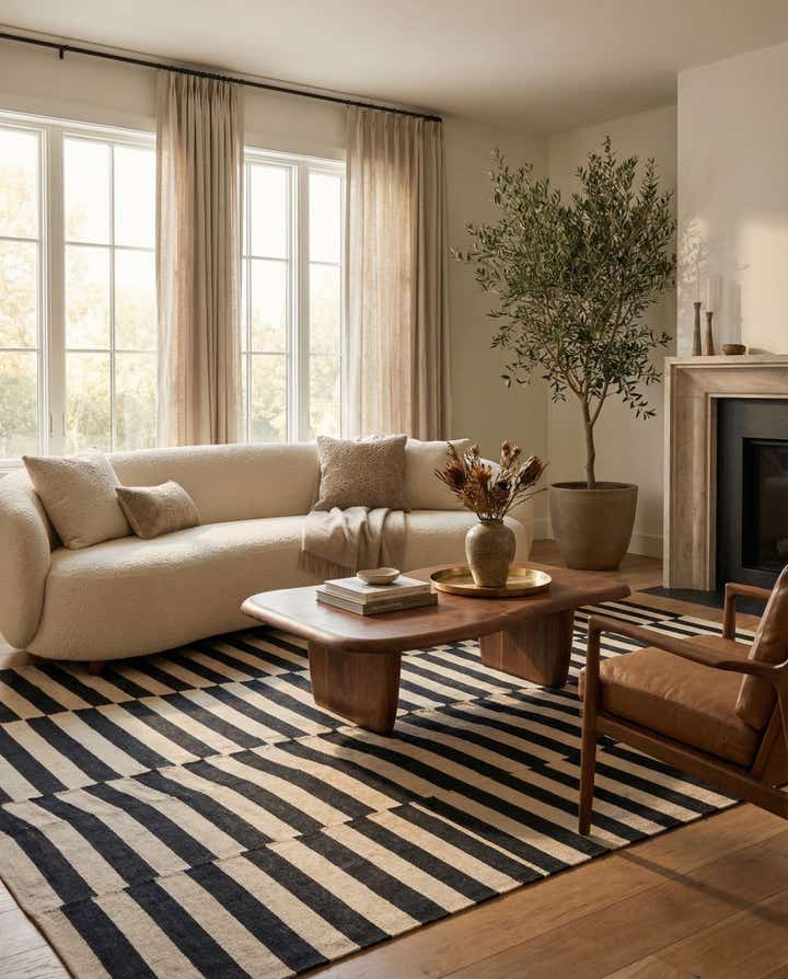 6' 8 x 9' 9 Hand Woven Kilim Modern Wool Rug