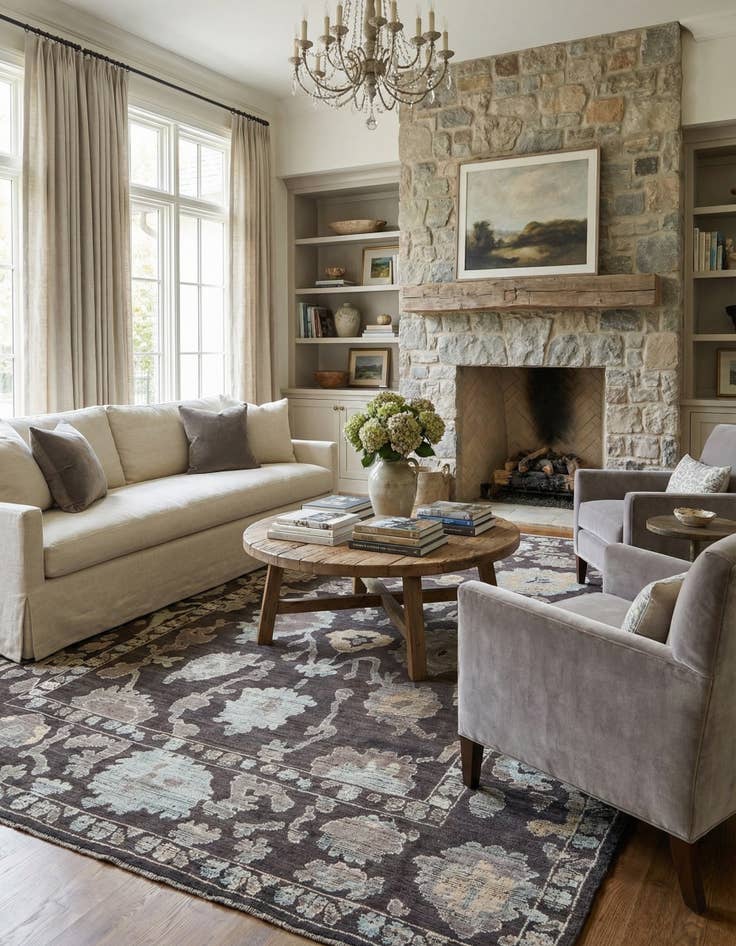 Detail image of 10' 1 x 14' 6  Hand Knotted Oushak Wool Rug