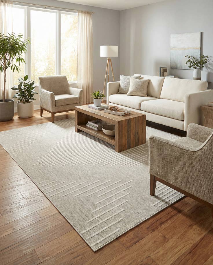 Detail image of 7' 10 x 11' Easy-Clean Modern Indoor / Outdoor Rug