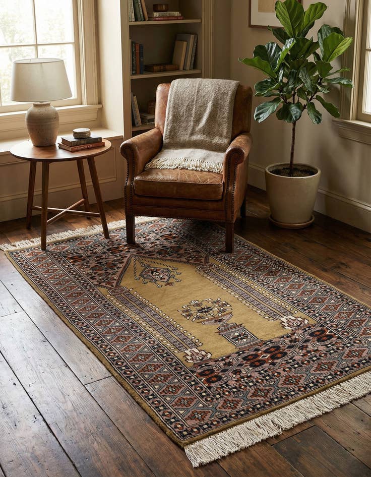 Detail image of 2' 8 x 4' 4  Hand Knotted Bokhara Oriental Wool Rug