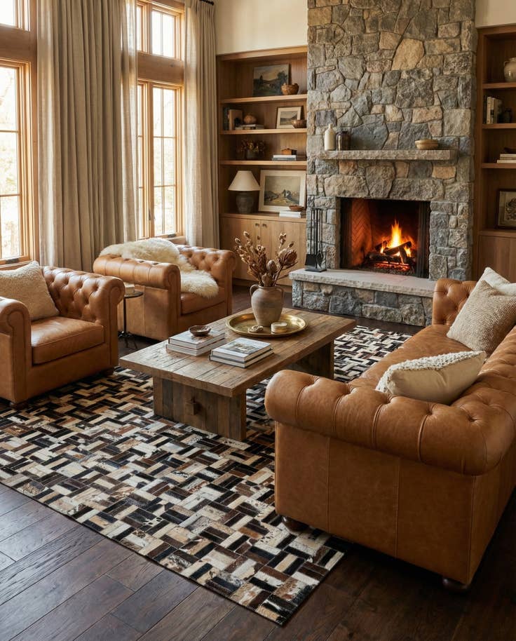 Detail image of 5' x 7' 11 Cowhide - Patchwork Rug