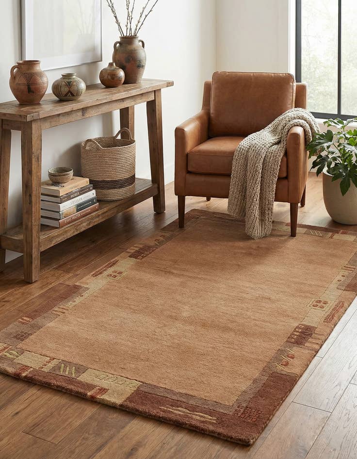 Detail image of  2' 4 x 4' 7  Hand Knotted Nepal Wool Rug