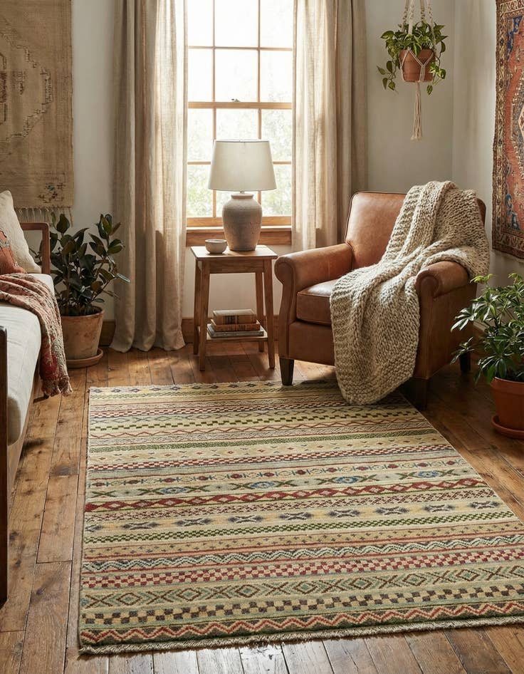 Detail image of  2' 9 x 4'  Hand Knotted Modern Ziegler Oriental Rug