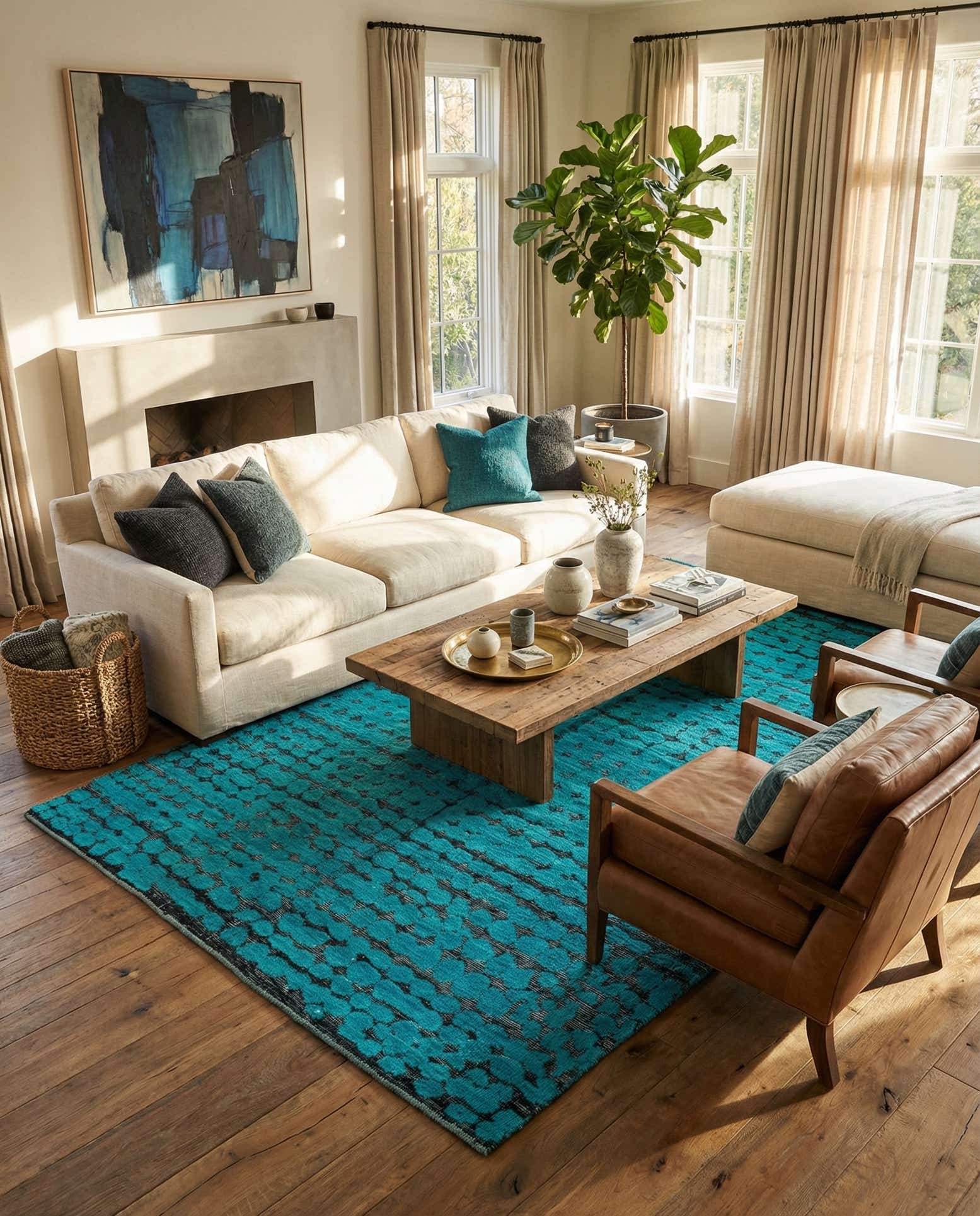 5' 5 x 8' 3 Hand Knotted Darya Wool Rug