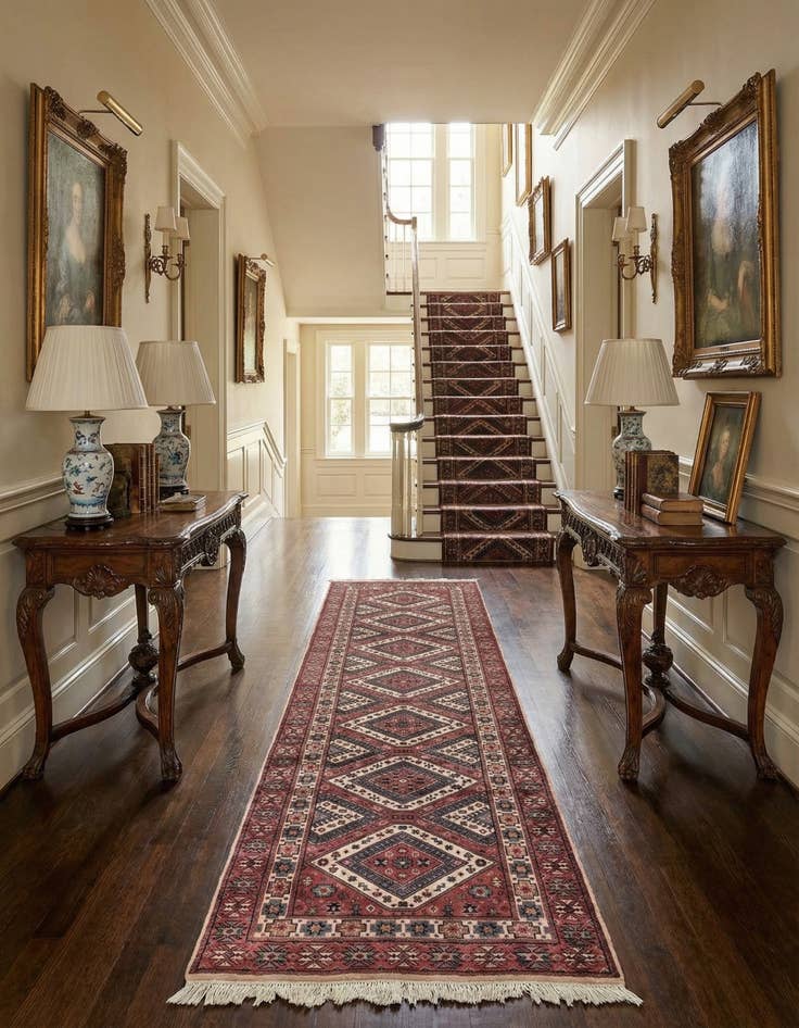 Detail image of 3' x 10'  Hand Knotted Shirvan Wool Runner Rug