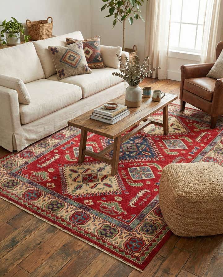 5' 6 x 7' 10 Hand Knotted Kazak Rug