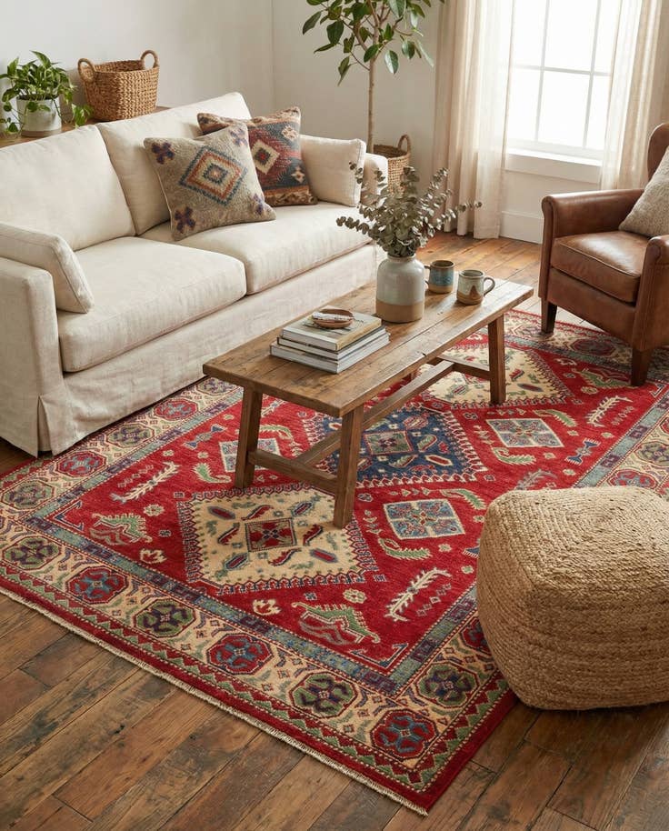 Detail image of 5' 6 x 7' 10 Hand Knotted Kazak Rug