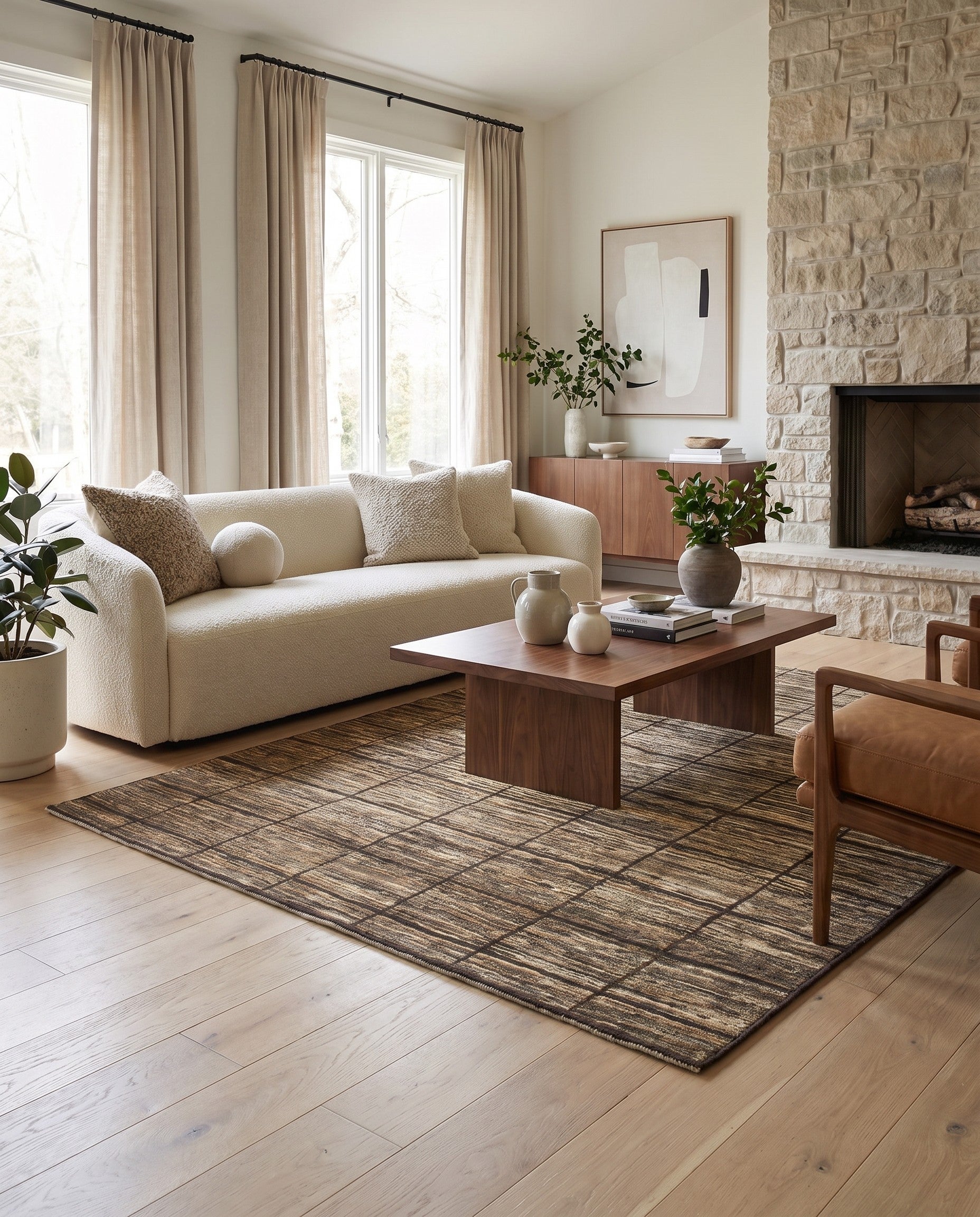 4' 8 x 6' 9 Hand Knotted Modern Ziegler Rug