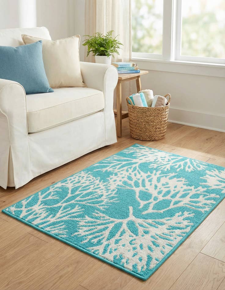 Detail image of 2' x 3' Easy-Clean Coastal Indoor / Outdoor Rug