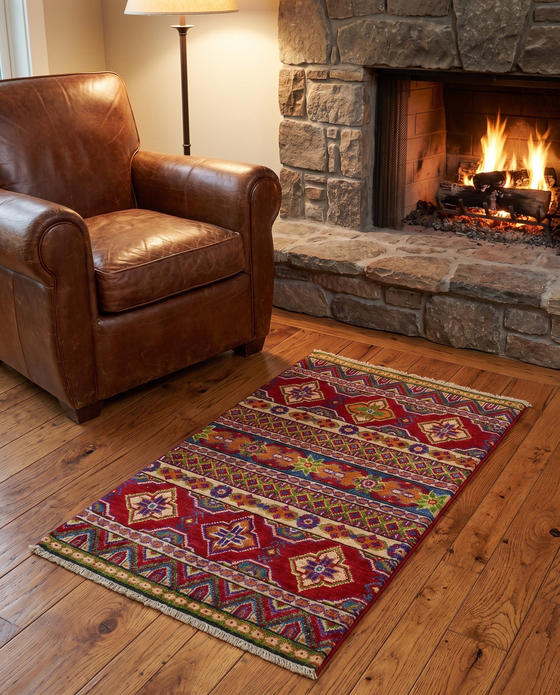 2' x 3' 2 Hand Knotted Kazak Rug