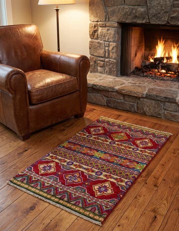 2' x 3' 2 Hand Knotted Kazak Rug
