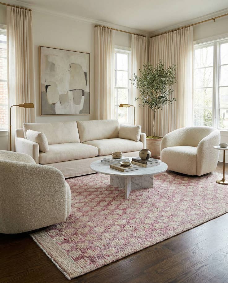 Detail image of 6' 4 x 8' 7 Hand Knotted Darya Wool Rug