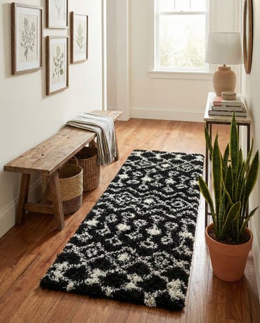  2' x 5' Moroccan Trellis Shag Runner Rug