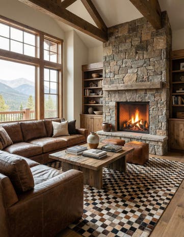 5' x 8' Cowhide Leather Rug