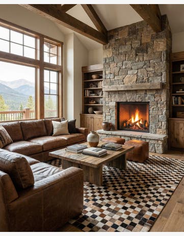 5' x 8' Cowhide Leather Rug