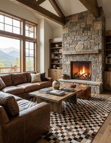 5' x 8' Cowhide Leather Rug