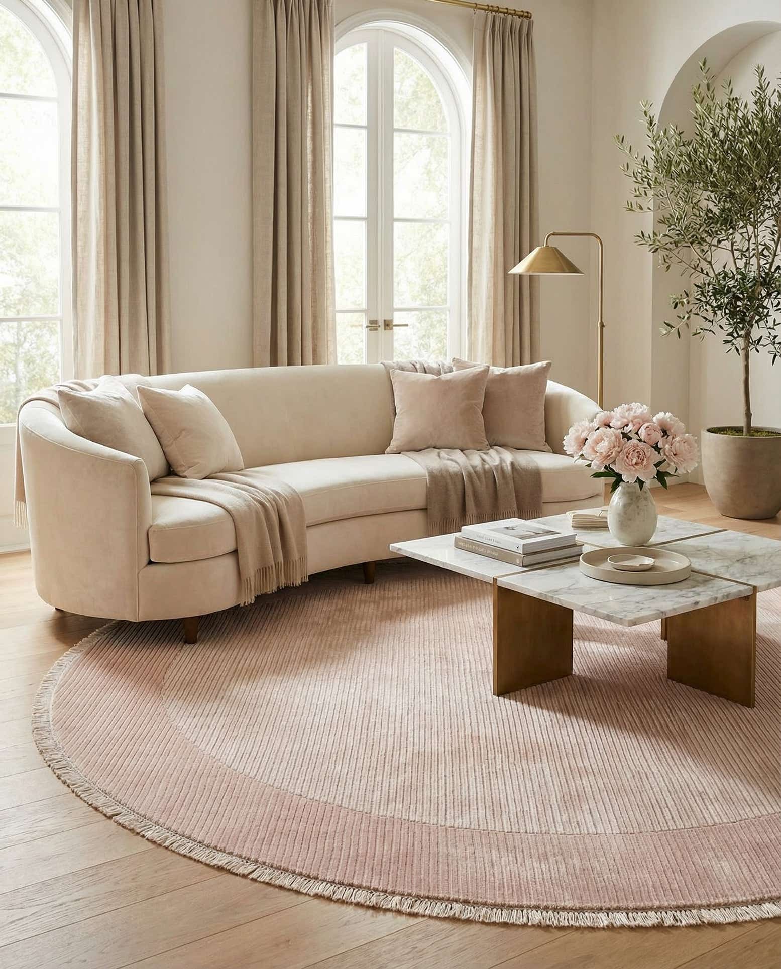 6' 9 x 6' 9 Hand Knotted Darya Wool Round Rug