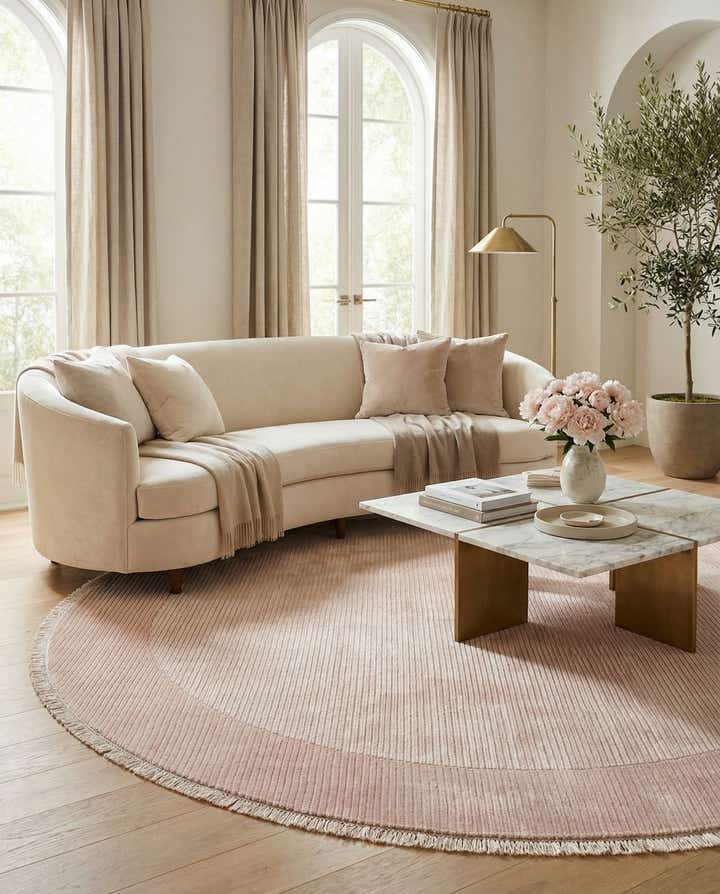 6' 9 x 6' 9 Hand Knotted Darya Wool Round Rug