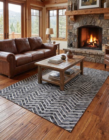 5' x 8' Cowhide Leather Rug
