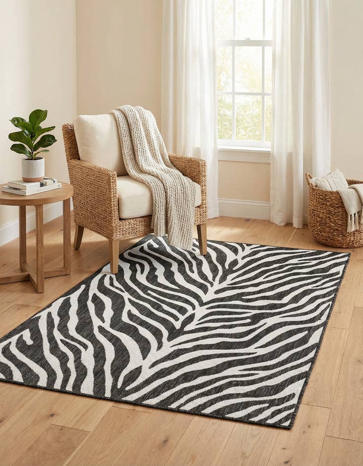 Detail image of 4' x 6'  Washable Safari Indoor / Outdoor Rug