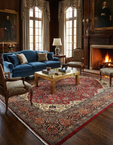 6' 7 x 10' 1 Hand Knotted Qom Persian Rug