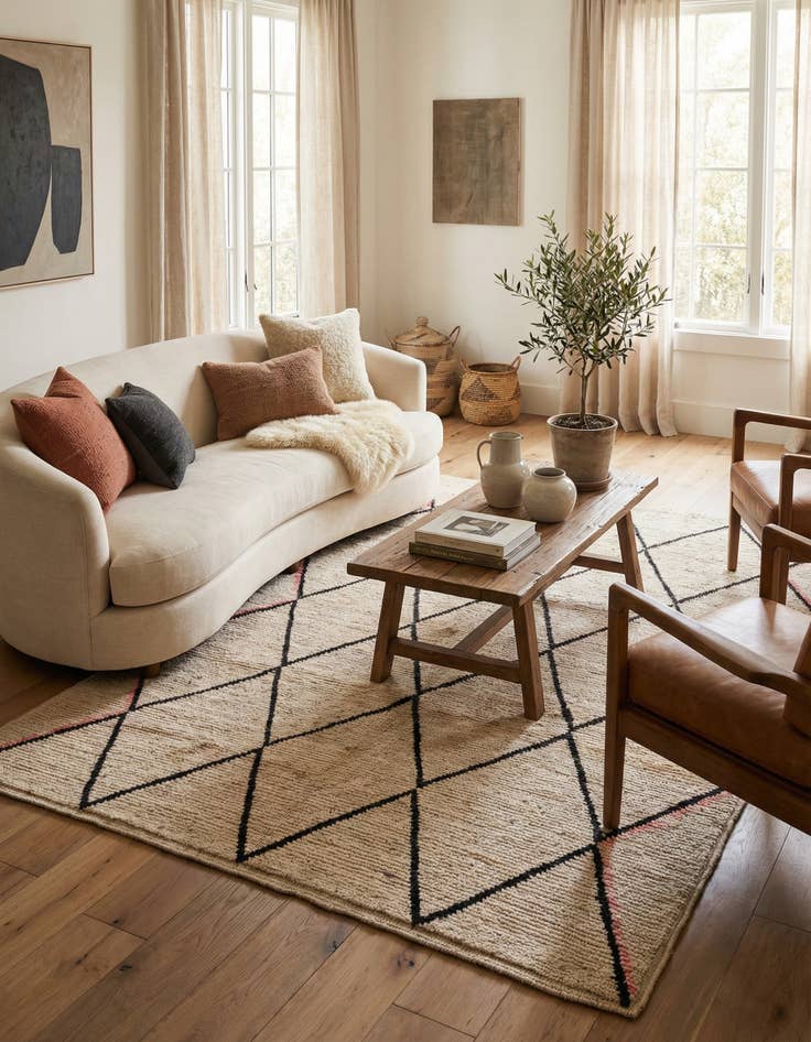 Detail image of 5' 4 x 7' 9  Hand Knotted Moroccan Wool Rug