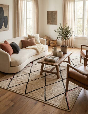 5' 4 x 7' 9 Hand Knotted Moroccan Wool Rug