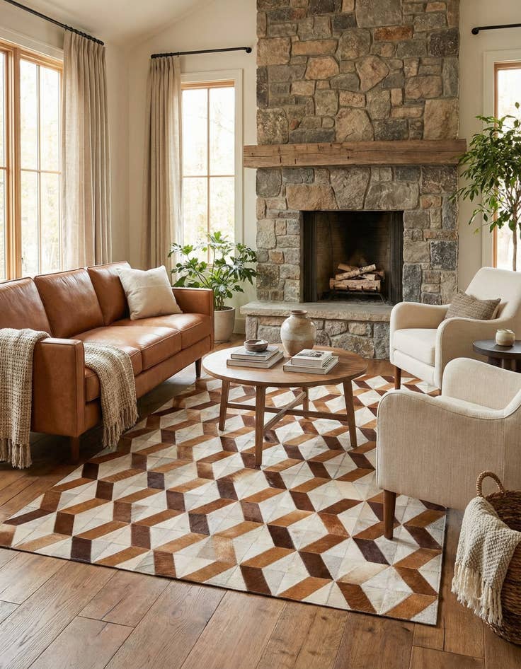 Detail image of  5' 1 x 8' 1 Cowhide Rug